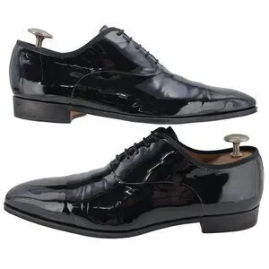 Magnanni Saks Fifth Ave Black Patent Leather Dress Shoes Men 11.5 Formal Oxfords Magnanni Saks Fifth Ave Black Patent Leather Dress Shoes Men  main image 3